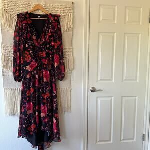Slate & Willow Floral Midi Wrap Dress